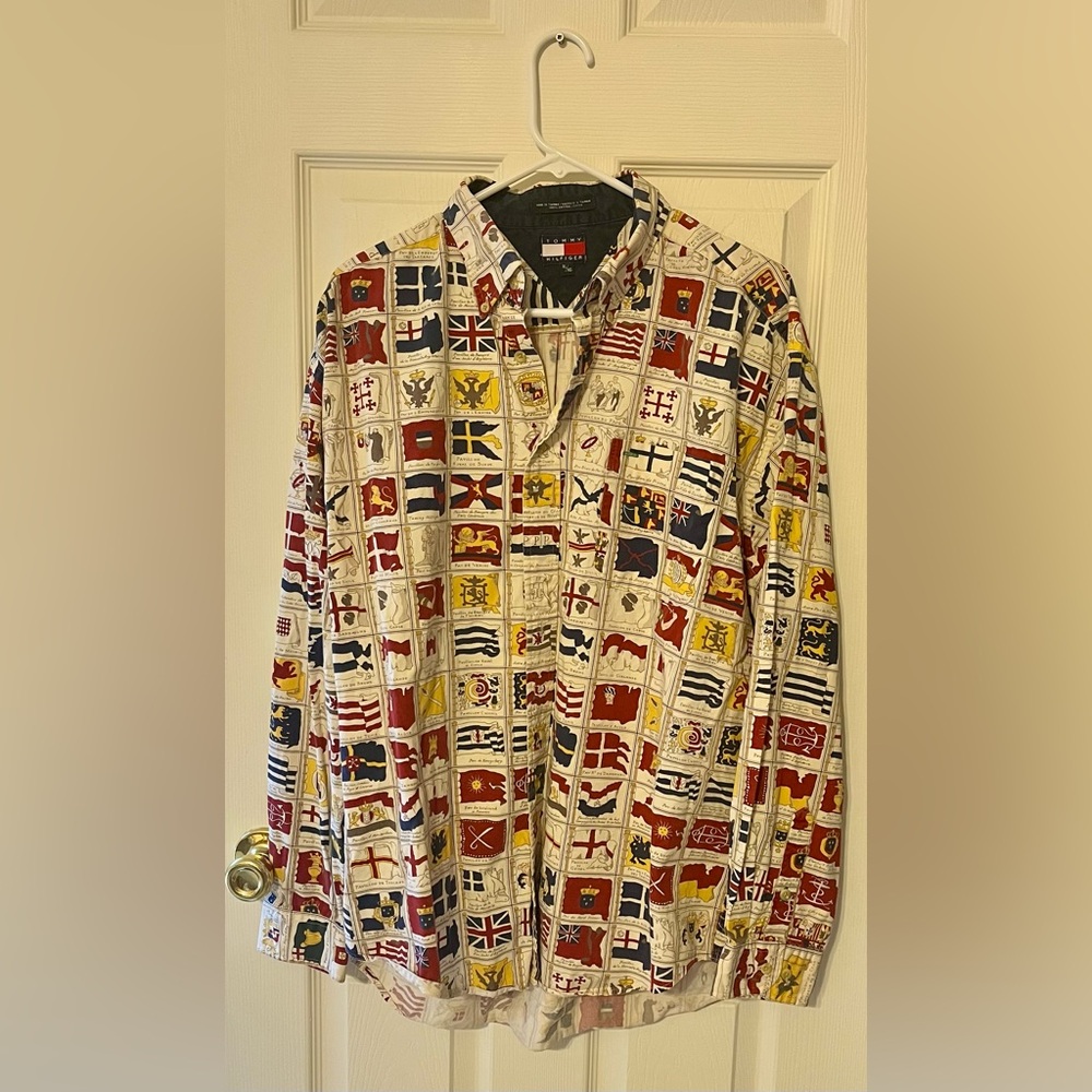 Tommy Hilfiger Flag Pattern Shirt - Red, Blue, White
